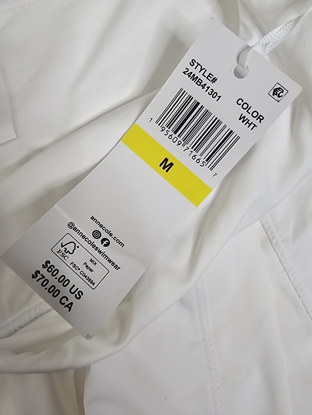 Anne Cole White Swim Skirt Bottom Size Medium - Picture 7 of 7